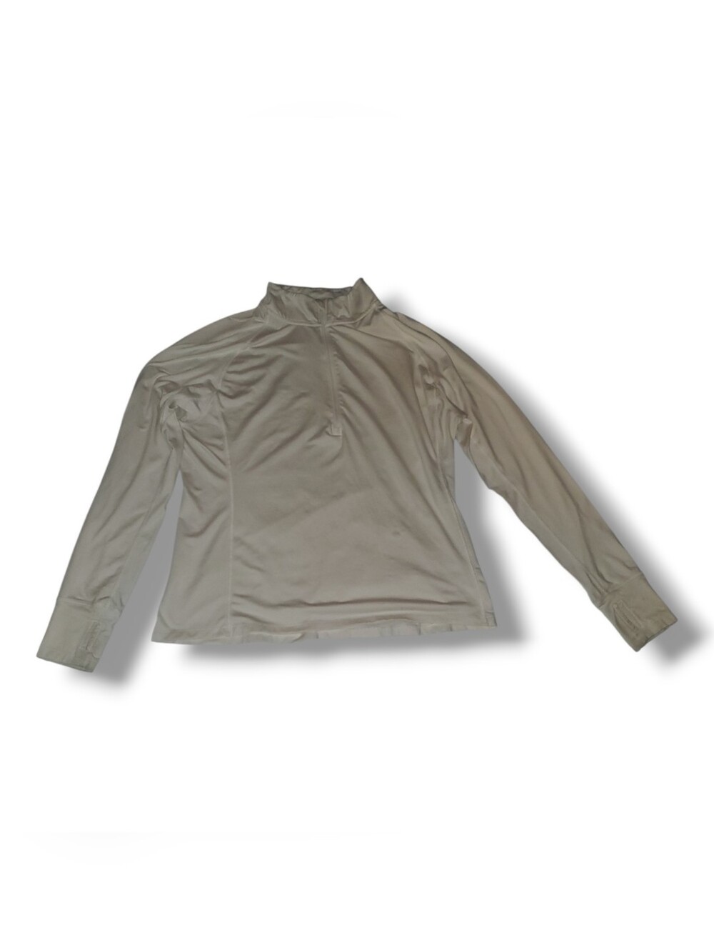 Long Sleeve Quarter-Zip Performance Top in White